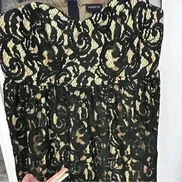 Torrid Black Floral Lace Nylon Sleeveless Dress Size 12 * As IS - Picture 11 of 11